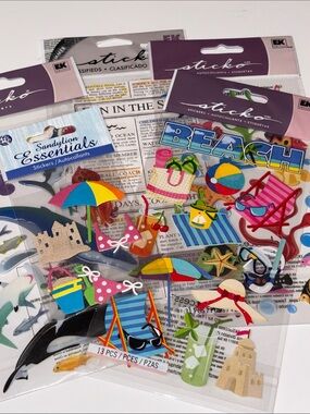 Beach-Themed Kids Sticker Pack - Multi Color by